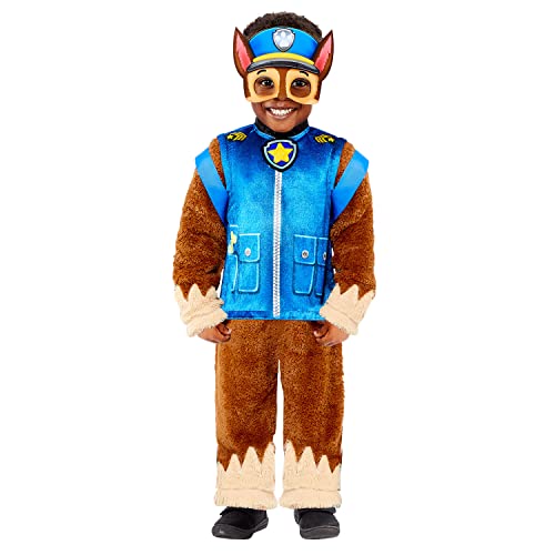 amscan 9909130 Chase Paw Patrol - Disfraz de lujo (4 a 6 años), color marrón y azul