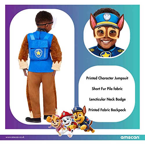 amscan 9909130 Chase Paw Patrol - Disfraz de lujo (4 a 6 años), color marrón y azul