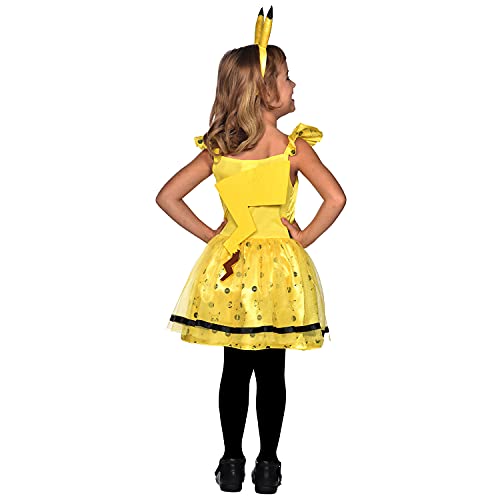 amscan-9911599 Disfraz de Pokemon Pikachu para niñas de 4 a 6 años, multicolor, Age: 4-6 Years (9911599)