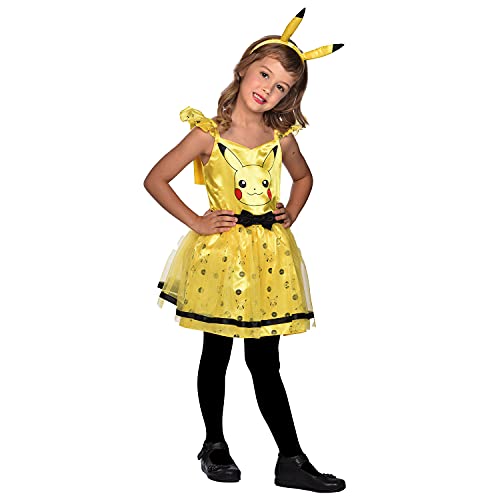 amscan-9911599 Disfraz de Pokemon Pikachu para niñas de 4 a 6 años, multicolor, Age: 4-6 Years (9911599)