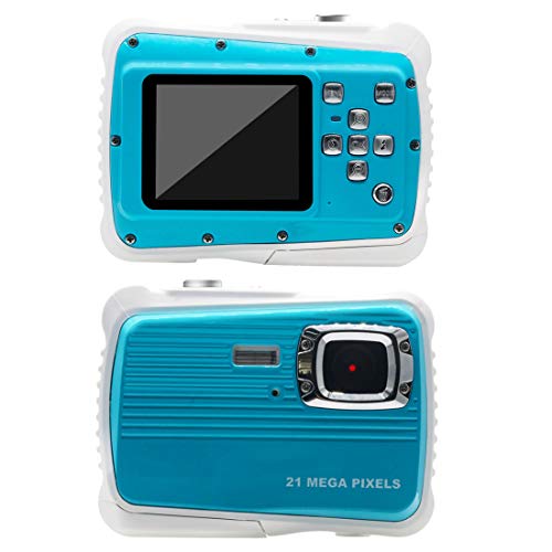 AMTSEE Cámara para niños resistente al agua 21 MP HD cámara digital 2.0 TFT LCD cámara para niños zoom digital 8 x juguete para Children16 GB TF tarjeta grabadora videocámara subacuática 3M Video Mini