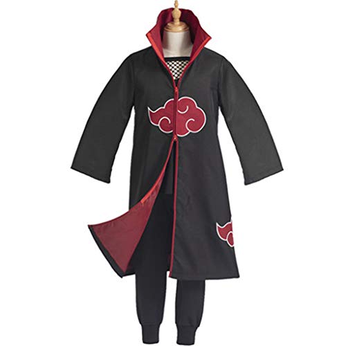 Amycute Akatsuki - Abrigo para niños y adultos, unisex, para cosplay, Halloween, Navidad, fiesta, disfraz, capa con diadema y anillo (XXXL)