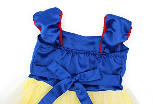 AmzBarley Disfraz Vestido Princesa Blancanieves Niña Tutu Ceremonia,Traje Niña,Disfraz Infantil Fiesta Carnaval Cosplay Halloween con Accesorios, 1-2 Años