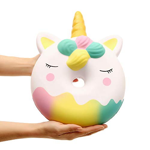 Anboor Squishies Kawaii Lentamente Subiendo Colección Unicornio Juguetes Antiestrés Apoyos del Partido y Juego Navidad Regalos de Broma Apto para Ninos y Adultos (Blanco, 13 Pulgadas, Gigante)