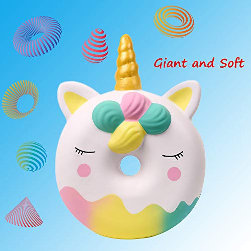 Anboor Squishies Kawaii Lentamente Subiendo Colección Unicornio Juguetes Antiestrés Apoyos del Partido y Juego Navidad Regalos de Broma Apto para Ninos y Adultos (Blanco, 13 Pulgadas, Gigante)