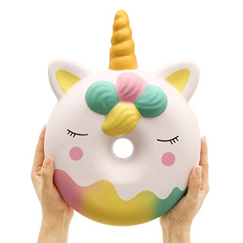 Anboor Squishies Kawaii Lentamente Subiendo Colección Unicornio Juguetes Antiestrés Apoyos del Partido y Juego Navidad Regalos de Broma Apto para Ninos y Adultos (Blanco, 13 Pulgadas, Gigante)