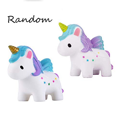 Anboor Squishies Unicornio Estrella Kawaii Squishies perfumado Animal Descompresión Apretón Alivio para el estrés Accesorios decorativos colección Color al azar