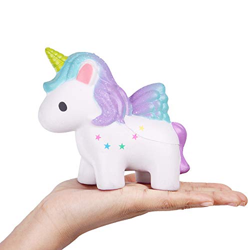 Anboor Squishies Unicornio Estrella Kawaii Squishies perfumado Animal Descompresión Apretón Alivio para el estrés Accesorios decorativos colección Color al azar