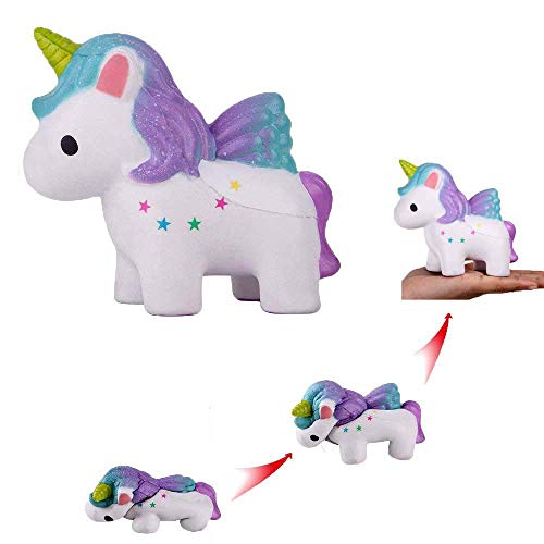 Anboor Squishies Unicornio Estrella Kawaii Squishies perfumado Animal Descompresión Apretón Alivio para el estrés Accesorios decorativos colección Color al azar