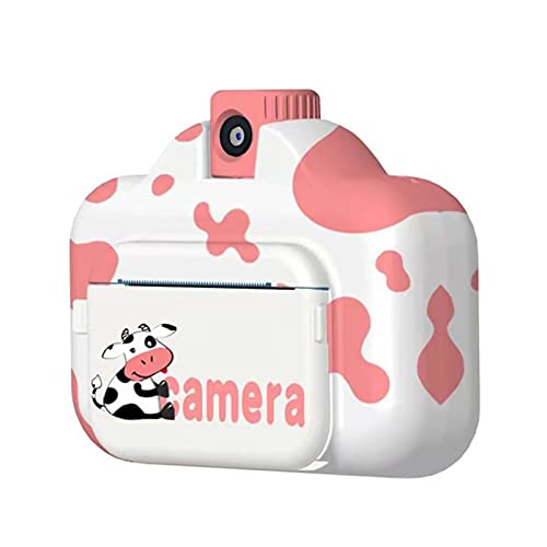 Andoer Cámaras de impresión instantánea WiFi Cámara para niños Pantalla de 2.4 Pulgadas Grabación de Video 1080P Lente de rotación de 180 ° sin Tinta con Papel de impresión Pink with Card