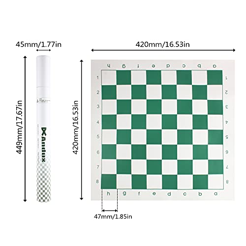 Andux Chess Game Tablero de ajedrez Enrollable XQQP-01 (Verde, 42x42 cm)