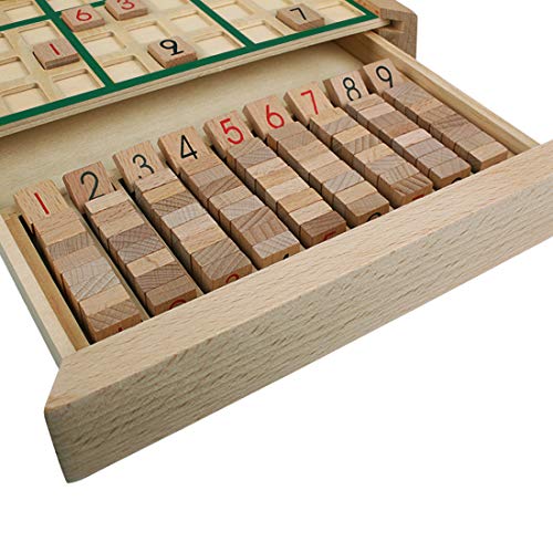 Andux Juego de Mesa de Madera Sudoku con cajón SD-02 (Verde)