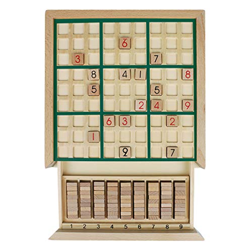 Andux Juego de Mesa de Madera Sudoku con cajón SD-02 (Verde)