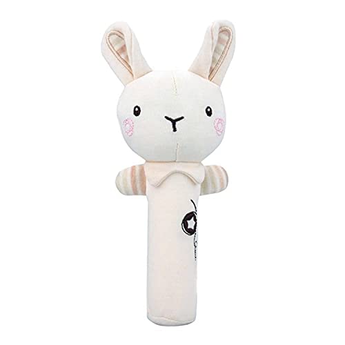 Anguxer 2 Piezas Sonajero de Juguete, Sonajero Peluche para bebé, Sonajero con campana, un Muñeca de Peluche apto para bebés mayores de 3 meses