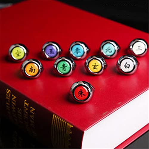 Anillo de Anime 10 Piezas Juego de Anillos de Miembros de Anime Cosplay para Hombres y Mujeres Anime Accesorios