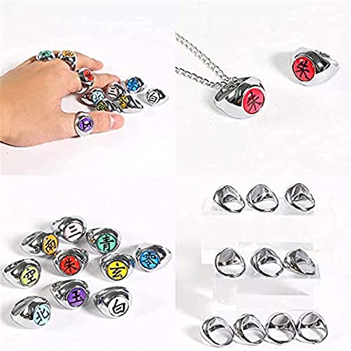 Anillo de Anime 10 Piezas Juego de Anillos de Miembros de Anime Cosplay para Hombres y Mujeres Anime Accesorios