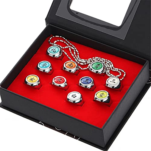 Anillo de Anime 10 Piezas Juego de Anillos de Miembros de Anime Cosplay para Hombres y Mujeres Anime Accesorios