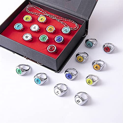 Anillo de Anime 10 Piezas Juego de Anillos de Miembros de Anime Cosplay para Hombres y Mujeres Anime Accesorios