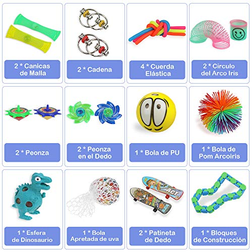 Anpro 24 Piezas Fidget Toys, Pack Fidget Toys con Giroscopio Giratorio para Autismo, Antiestres, Juguetes para Aliviar la Ansiedad, Regalos de Ansiedad para Adultos y Pacientes Autistas