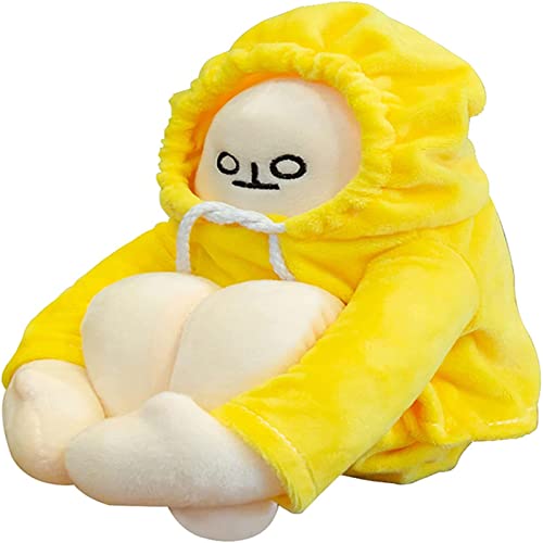 Aouln Juguetes de peluche para hombre de plátano, suave y flexible simulación, cojín amarillo, almohada de peluche con piernas largas y piernas divertidas, regalo de fiesta de cumpleaños