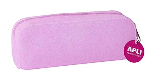 APLI 18951 - Estuche de silicona con purpurina - Glitter Collection - FUCSIA - Portatodo - Estuche escolar