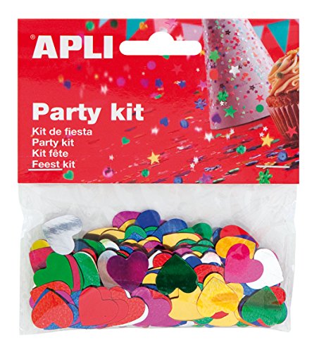 APLI - Bolsa confeti corazones colores 15 mm 14g