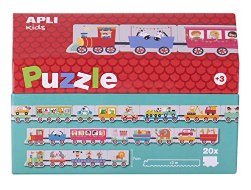 APLI Kids - Caja puzzle casita tren, 20 unidades (16485)