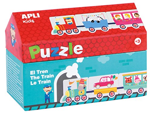 APLI Kids - Caja puzzle casita tren, 20 unidades (16485)