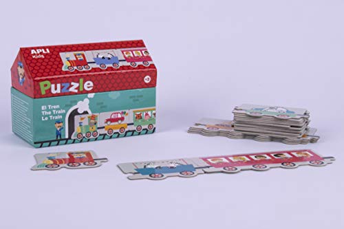 APLI Kids - Caja puzzle casita tren, 20 unidades (16485)