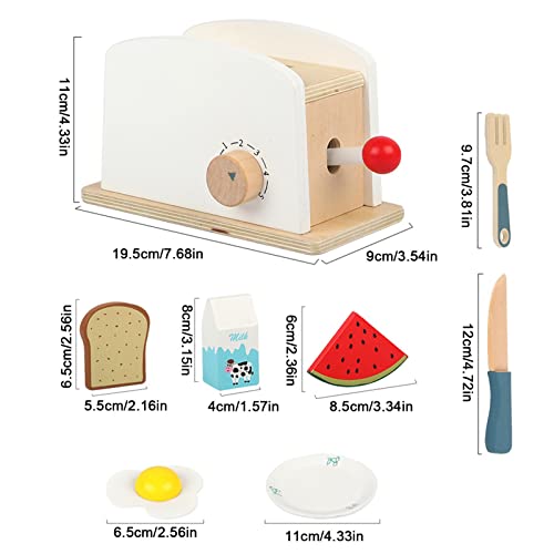 arbitra Juego de tostadora de Madera, Juego de tostadora emergente, Accesorios de Cocina de Juguete, simulación de Cocina, Juego de Roles para niños, niños pequeños, niñas de 3 a 6 años