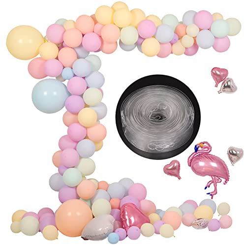 Arco de Globos Kit, Tiras de Cinta de Globo con Pegamento de Punto de Pegamento de Globo, Kit de Cinta de Tira Decorativa,punto para Decoración de fiesta de Cumpleaños de Boda