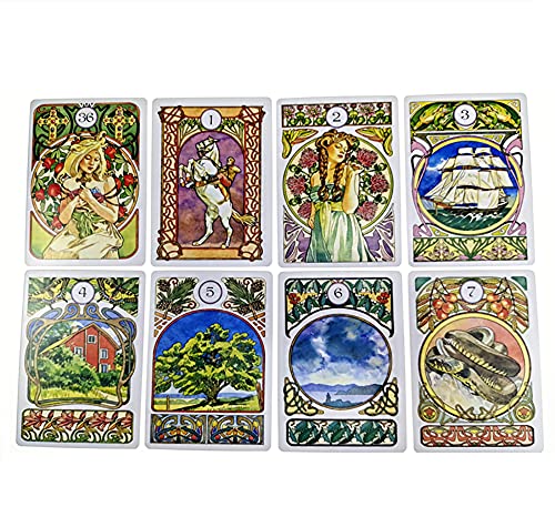 Art Nouveau Lenormand Oracle Tarjetas Familia Familia Partido Guía Inglés Guía Inglés Divinación Profececa Tablero Juego Poker Tarot Principiante Tarjeta