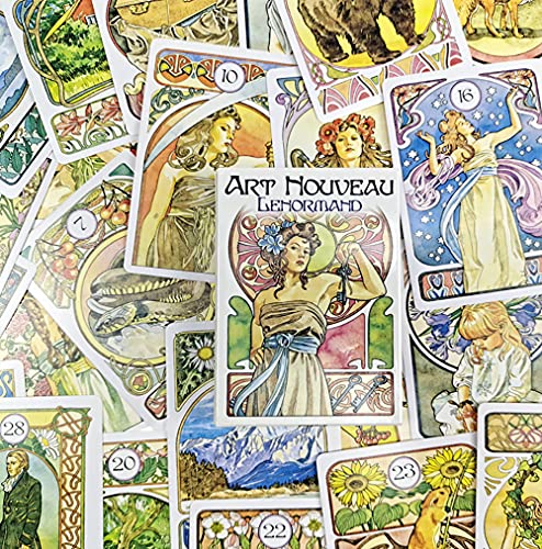 Art Nouveau Lenormand Oracle Tarjetas Familia Familia Partido Guía Inglés Guía Inglés Divinación Profececa Tablero Juego Poker Tarot Principiante Tarjeta