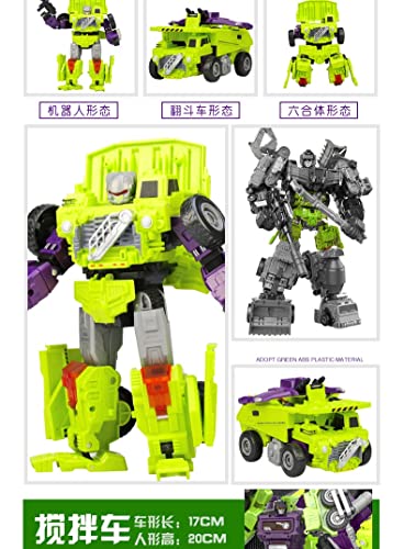 ASDPOIRE Juguetes de Transformers, Juguete King Kong Seis-Ajuste ingeniería vehículo Coche Robot Super Grande combinación Modelo niño (Color : 2, Tamaño : Green)