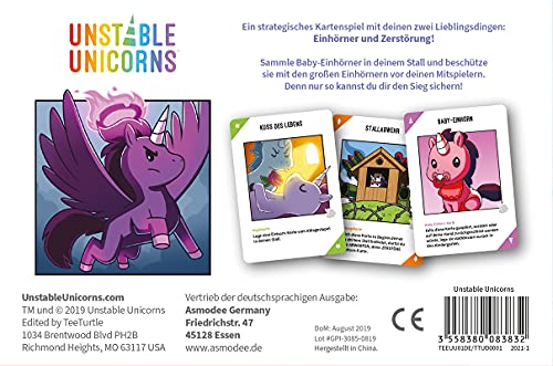 Asmodee Unstable Unicorns - Juego de Cartas (Contenido en alemán)