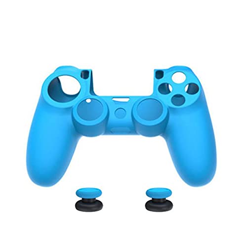 Asotagi Juego de 3 piezas compatibles para PS4 Controller Grips antideslizante silicona funda juego accesorios con funda de silicona y 2 tapas basculantes