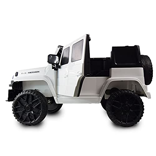 ATAA Adventure - Blanco - Elegante Coche eléctrico para niños Adventure con batería 12v de Alto Rendimiento y Mando para Padres