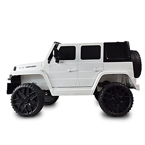 ATAA Adventure - Blanco - Elegante Coche eléctrico para niños Adventure con batería 12v de Alto Rendimiento y Mando para Padres