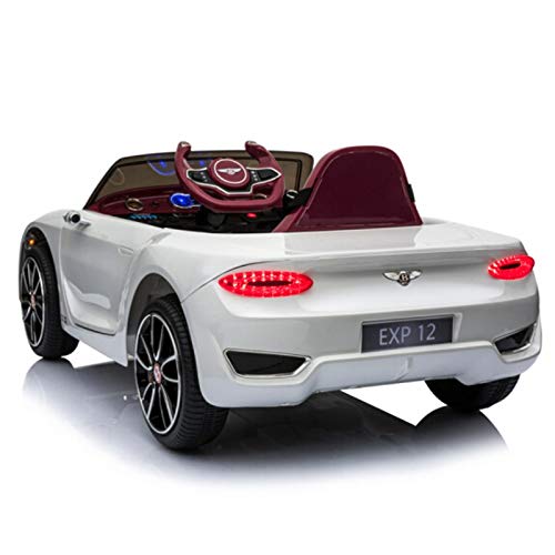 ATAA Bentley Exp12 Coche de batería para niños - Blanco- Coche eléctrico para niños y niñas con batería 12v y Mando para Padres