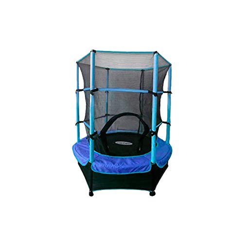 ATAA Cama elástica Infantil 140 - Azul trampolín con una Zona de Salto de 140 centímetros, Red de Seguridad y Almohadillas de protección.