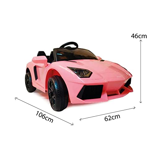 ATAA CARS Súper Deportivo 12v con Mando Coche eléctrico para niños - Rosa- Coche eléctrico Infantil con batería 12v