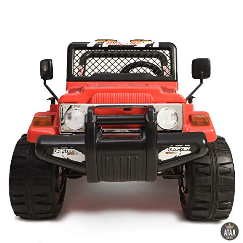 ATAA Coche eléctrico para niños Estilo Jeep 4x4 Wrangler Dos plazas 12v - Rojo