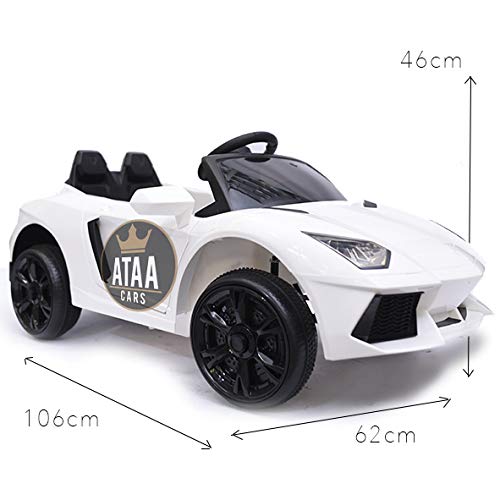 ATAA Súper Deportivo 12v con Mando Coche eléctrico para niños - Blanco