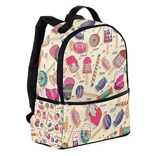 ATOMO Casual Mini mochila Sweety Candy Pattern PU cuero viajes compras bolsas Daypacks