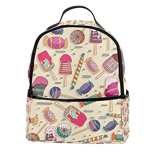 ATOMO Casual Mini mochila Sweety Candy Pattern PU cuero viajes compras bolsas Daypacks