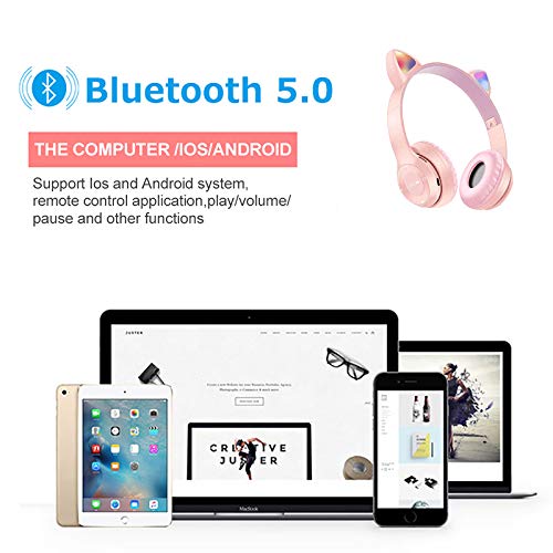 Aubess Auriculares Bluetooth para niños, auriculares inalámbricos para niños, con micrófono para niños, 10 horas de tiempo de reproducción, carga de 3,5 mm, regalos para niñas y niños