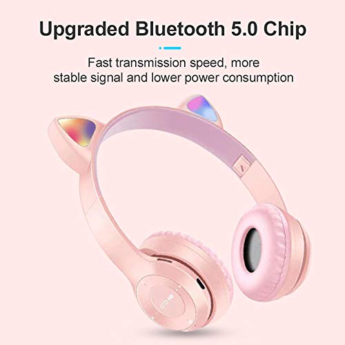 Aubess Auriculares Bluetooth para niños, auriculares inalámbricos para niños, con micrófono para niños, 10 horas de tiempo de reproducción, carga de 3,5 mm, regalos para niñas y niños