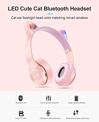 Aubess Auriculares Bluetooth para niños, auriculares inalámbricos para niños, con micrófono para niños, 10 horas de tiempo de reproducción, carga de 3,5 mm, regalos para niñas y niños