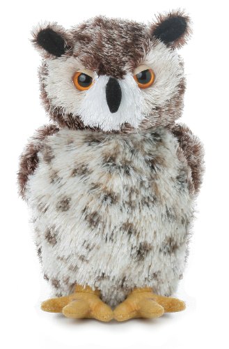 Aurora, 30535, Osmond The Owl Mini Flopsie, 20 cm, Peluche, Blanco y Marrón