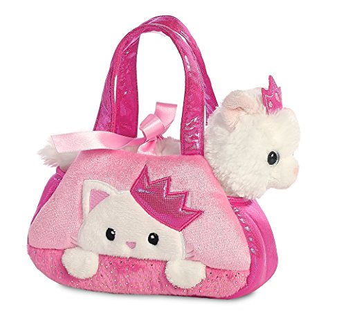 Aurora 32791, Fancy Pals Peek-A-Boo, Princesa Kitty + 32795 Bolso Fancy PAL Peek-A-Boo para Mascotas, Unicornio, 21 Cm, Rosa